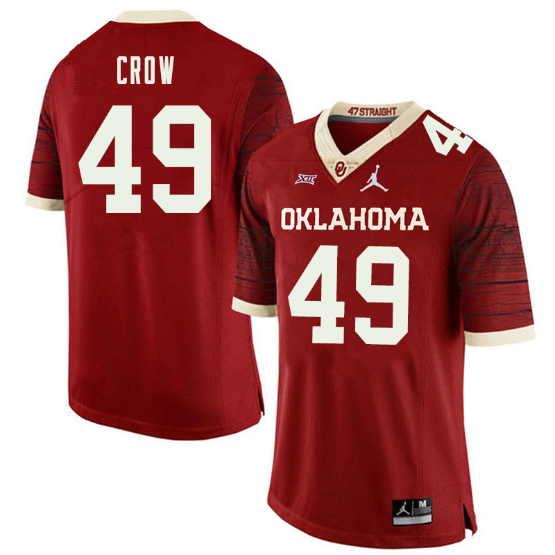 Jordan Brand Men #49 Andrew Crow Oklahoma Sooners College Football Jerseys Sale-Retro